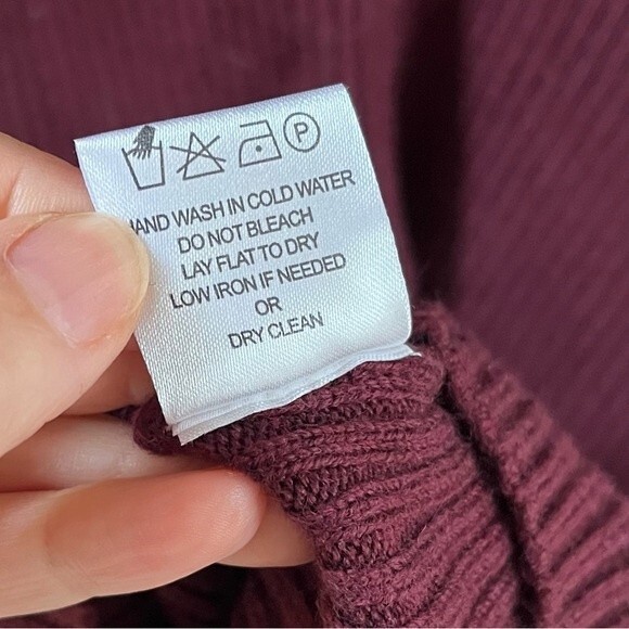 AMOUR VERT Mila Wool Ribbed Sweater Dress in Plum S - Picture 5 of 12